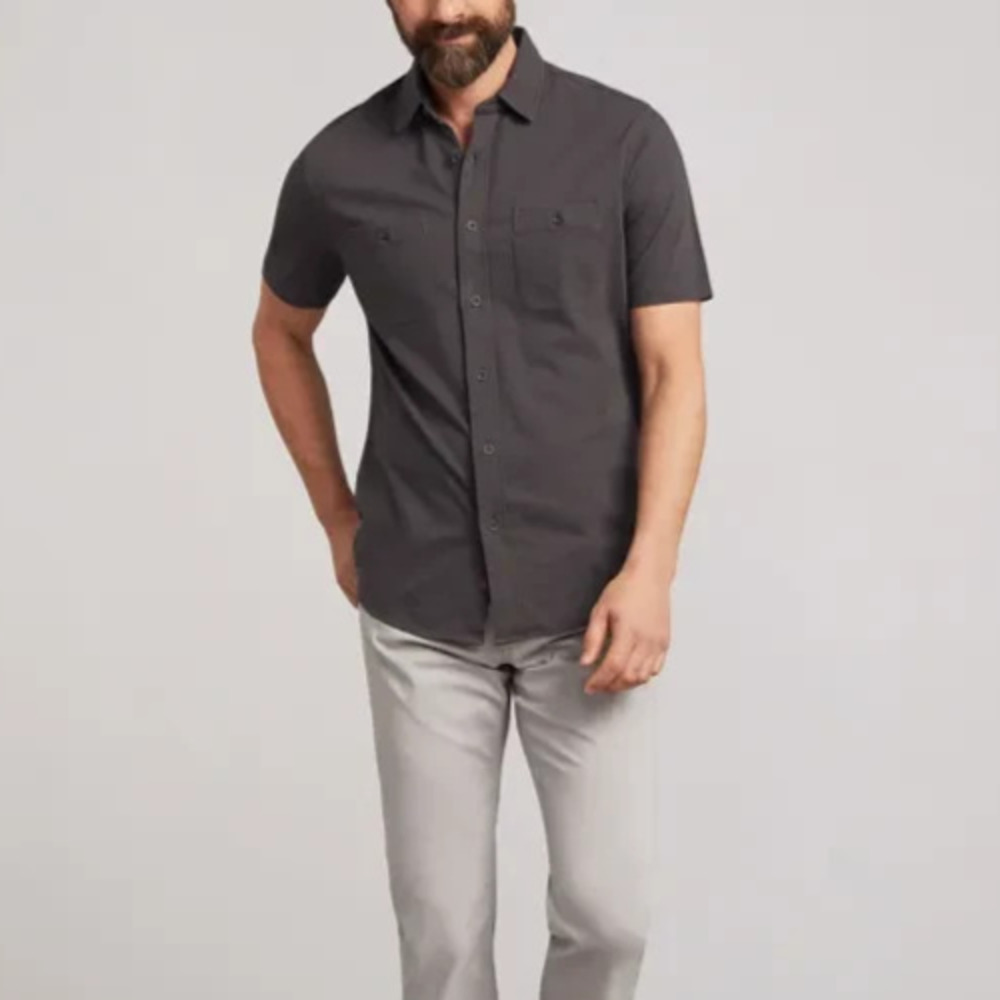 Faherty Short-Sleeve Sunwashed Knit Shirt Pocket Polo Button Front Cotton Medium - Picture 14 of 15